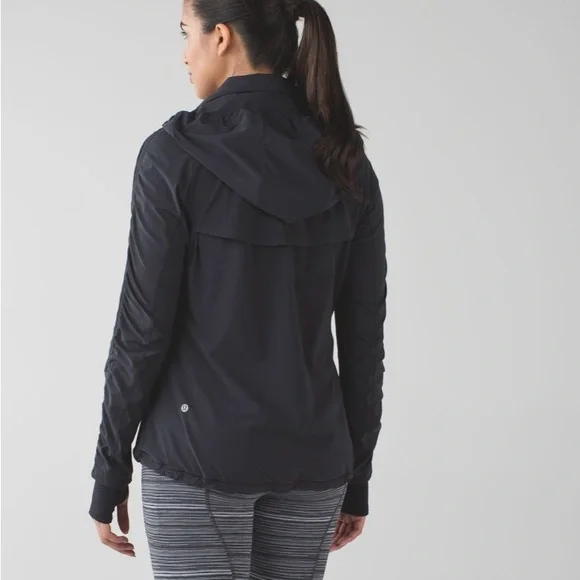 Lululemon Gather Me Slightly Black hooded windbreaker - Picture 2 of 10